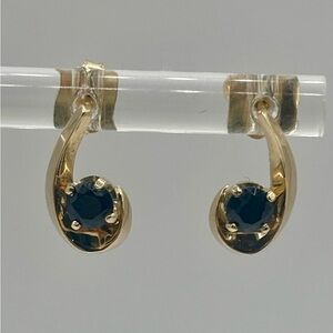 Custom Built Dana Augustine 14k Yellow Gold and Black Spinel Earrings